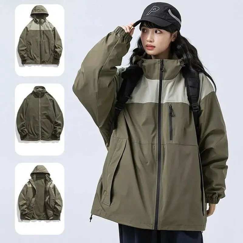 Maxct Two Piece Set Outdoor Fleece Hooded Jacket
