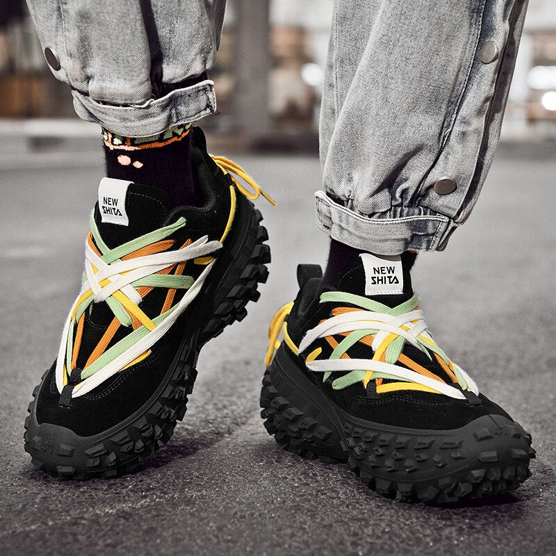 Tank Shoes Multiple-Lace Daddy's Shoes for Men Maxct