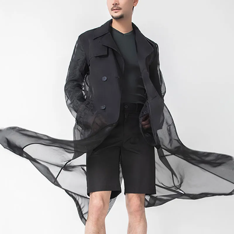 Maxct - Men's Mesh See Through Long Jacket F