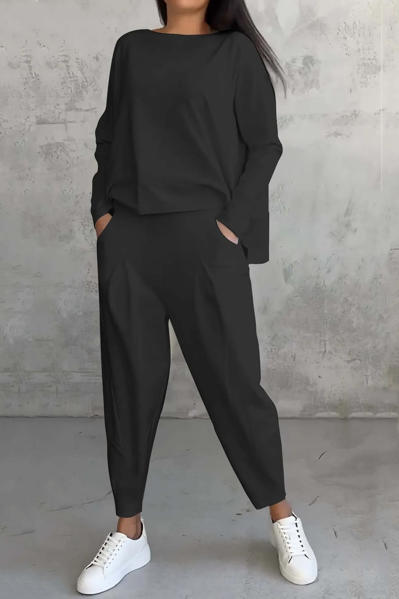 Maxct High Low Hem Sweatshirt Set