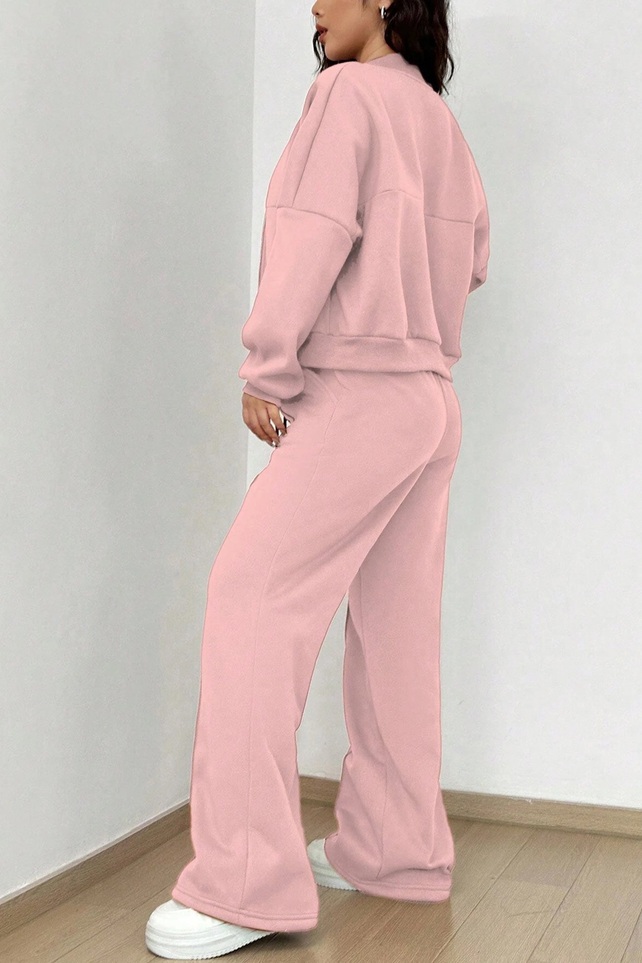 Maxct Zip-up Collarless?Cardigan Pants Set