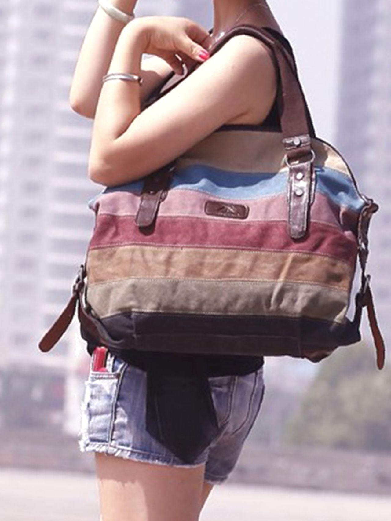Maxct - Color Block Tote Bag  - Women Tote Bags
