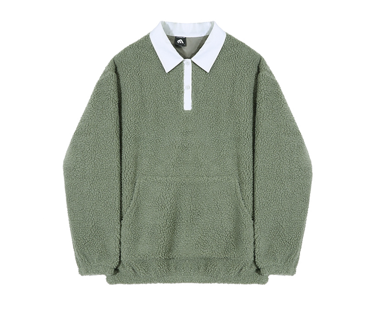 Maxct 6348 Fleece Two Tone Collar Shirt Sweater