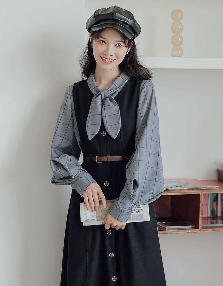 Button Up Suede Pinafore Dress Maxct