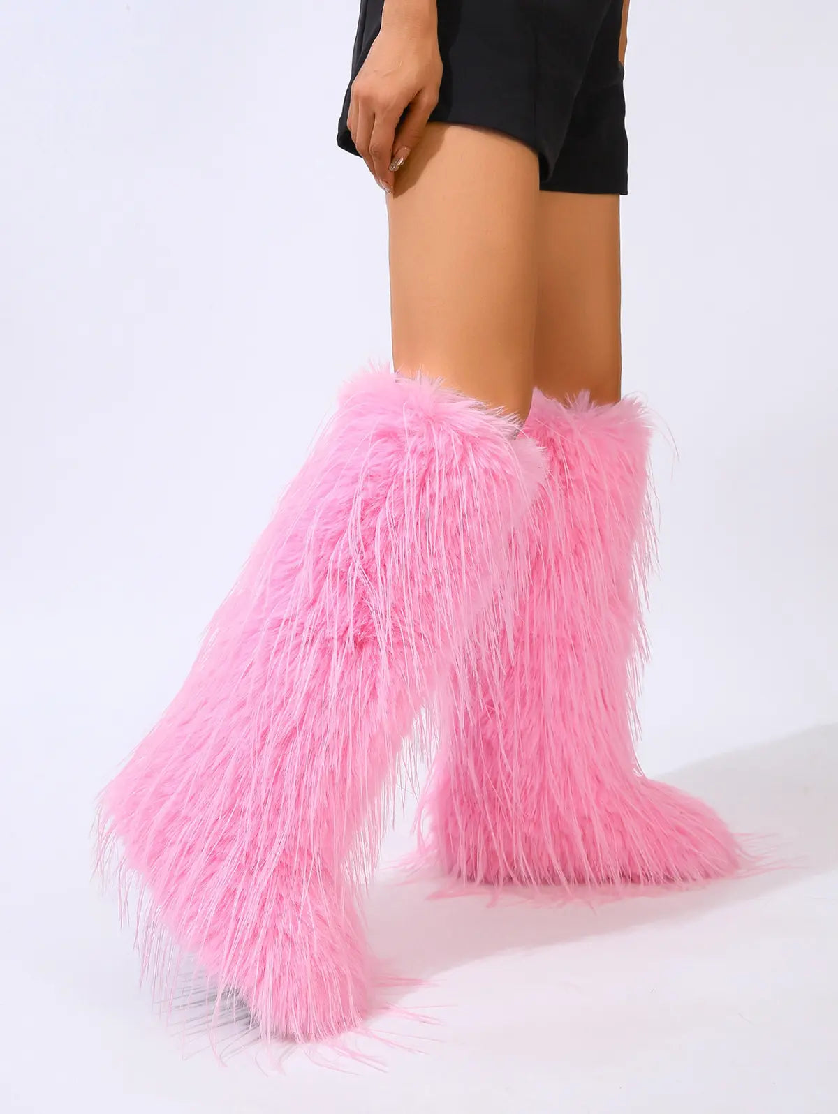 Warmth Thermal Fluffy Faux Fur Mid-calf Snow Boots Maxct