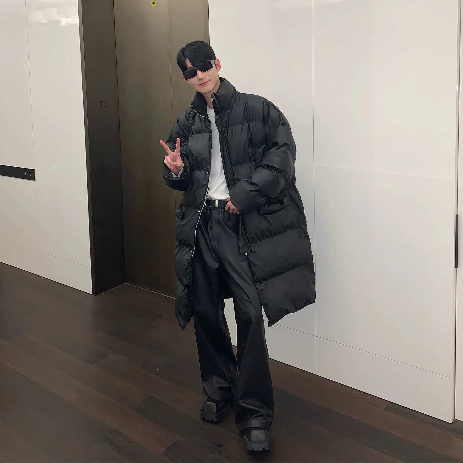 Maxct Stand Collar Puffer Jacket with Scarf