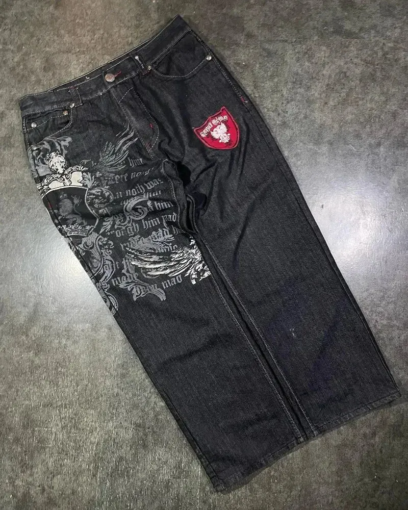 High Waisted Baggy Jeans - Multi-pocket Maxct