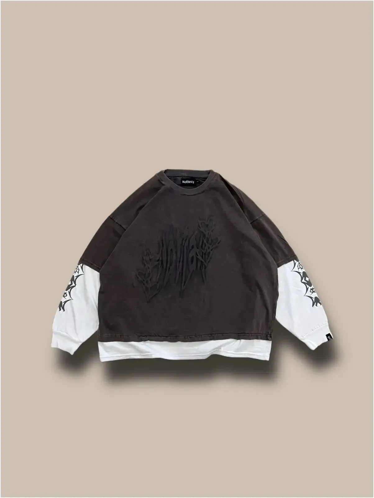 Maxct Y2k Long Sleeved T-Shirt Oversized Sweatshirt Vintage Anime Striped Printed Pattern Clothes Streetwear Hip-Hop Rap Gothic Style