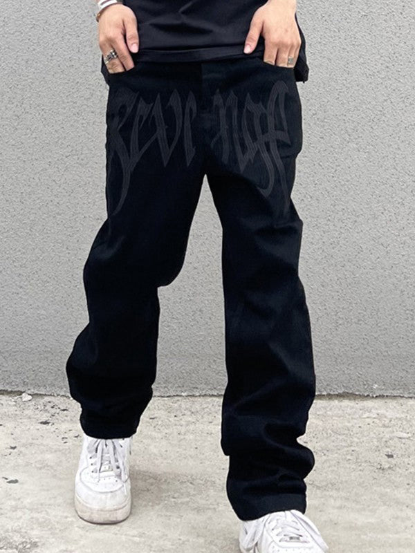 Men's Washed Revenge Straight Leg Jeans Maxct