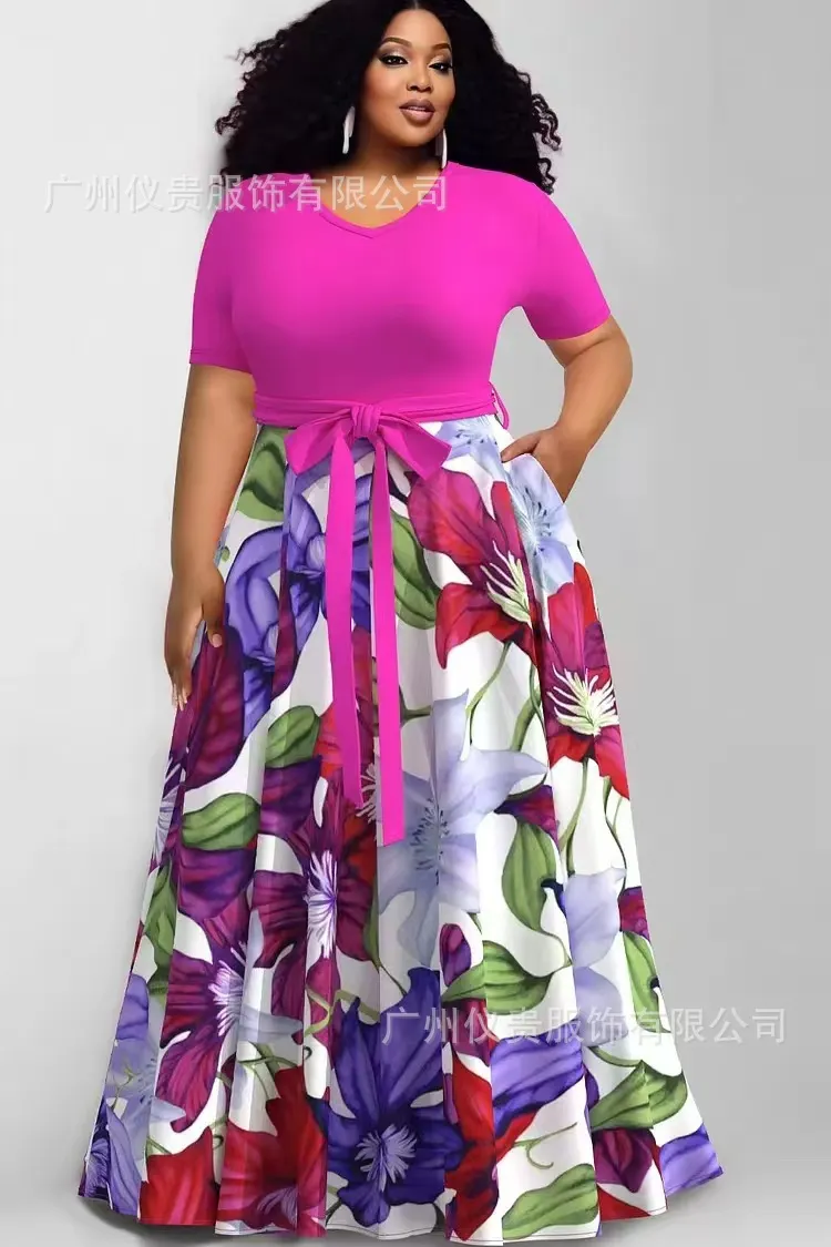 Maxct Size Casual Dress New Women's Dress With Fashion Printing And Color Impact Dress