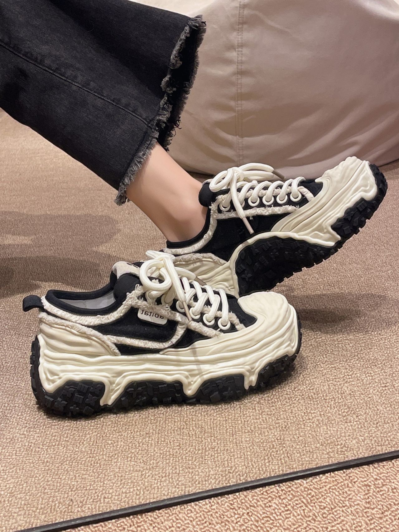 Women's Canvas Platform Sneakers - Designer Breathable Casual Footwear