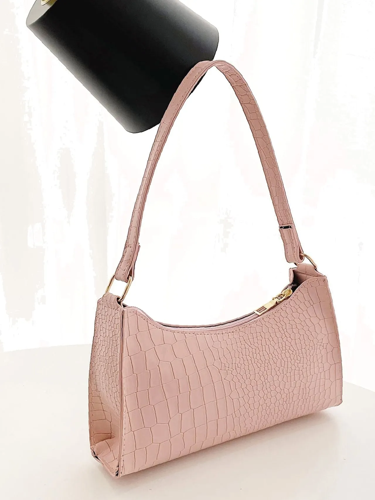 Bag For Love - Crocodile Embossed Baguette Bag  - Women Maxct Bags