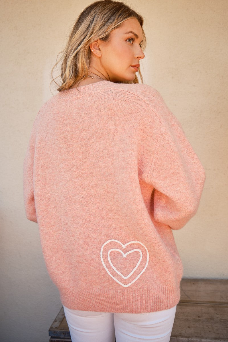 Maxct &And The Why WIFEY & Heart Round Neck Sweater