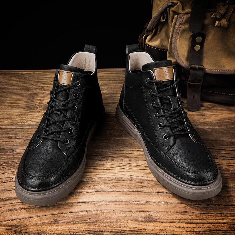 Men's Leather Motorcycle Boots - true deals club