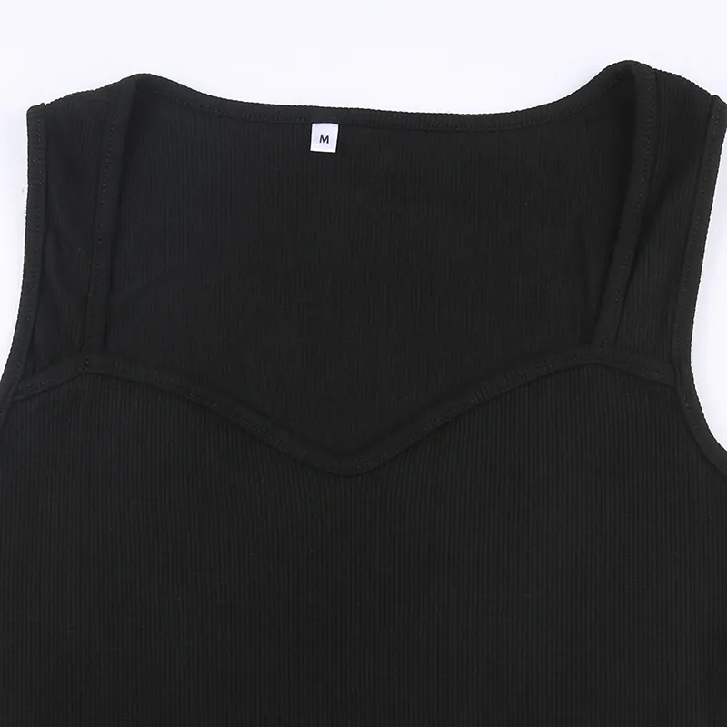 Basic Knit Long Dress Korean Square Collar Sleeveless Dresses Casual Y2k Vintage All-match Outftis