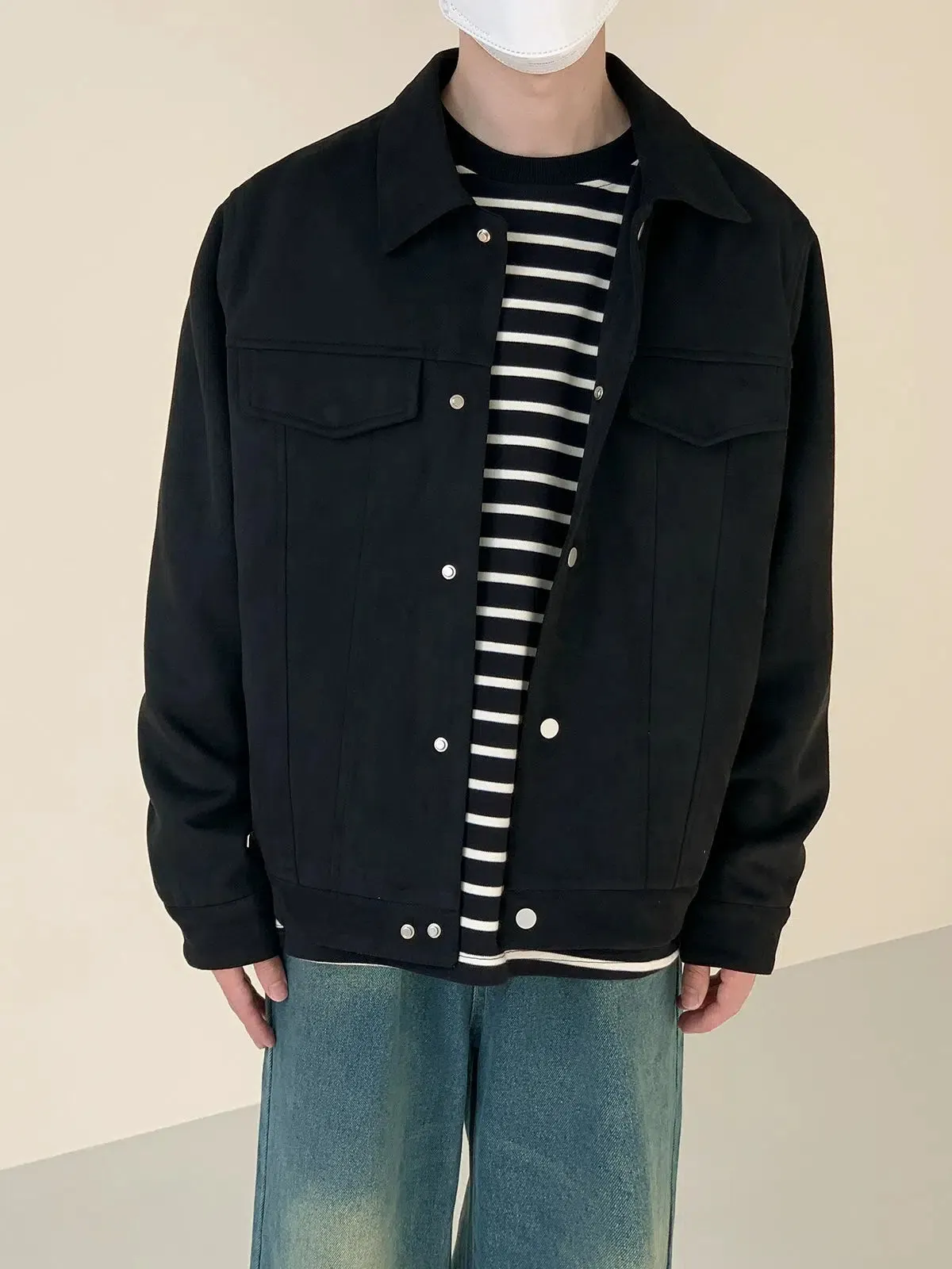 Maxct Side Seam Pocket Suede Jacket