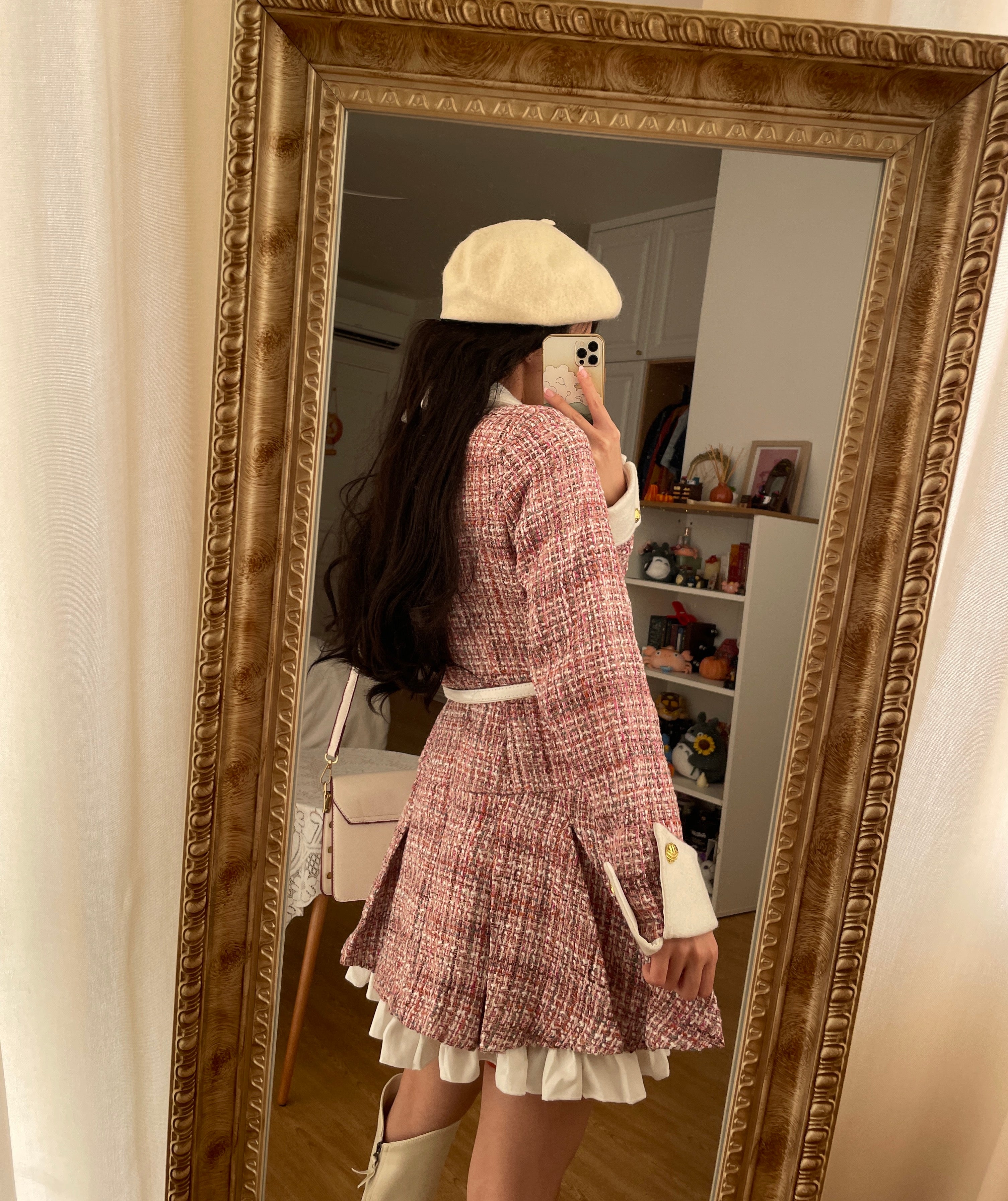 Flirty Plaid Tweed Mini Dress Maxct