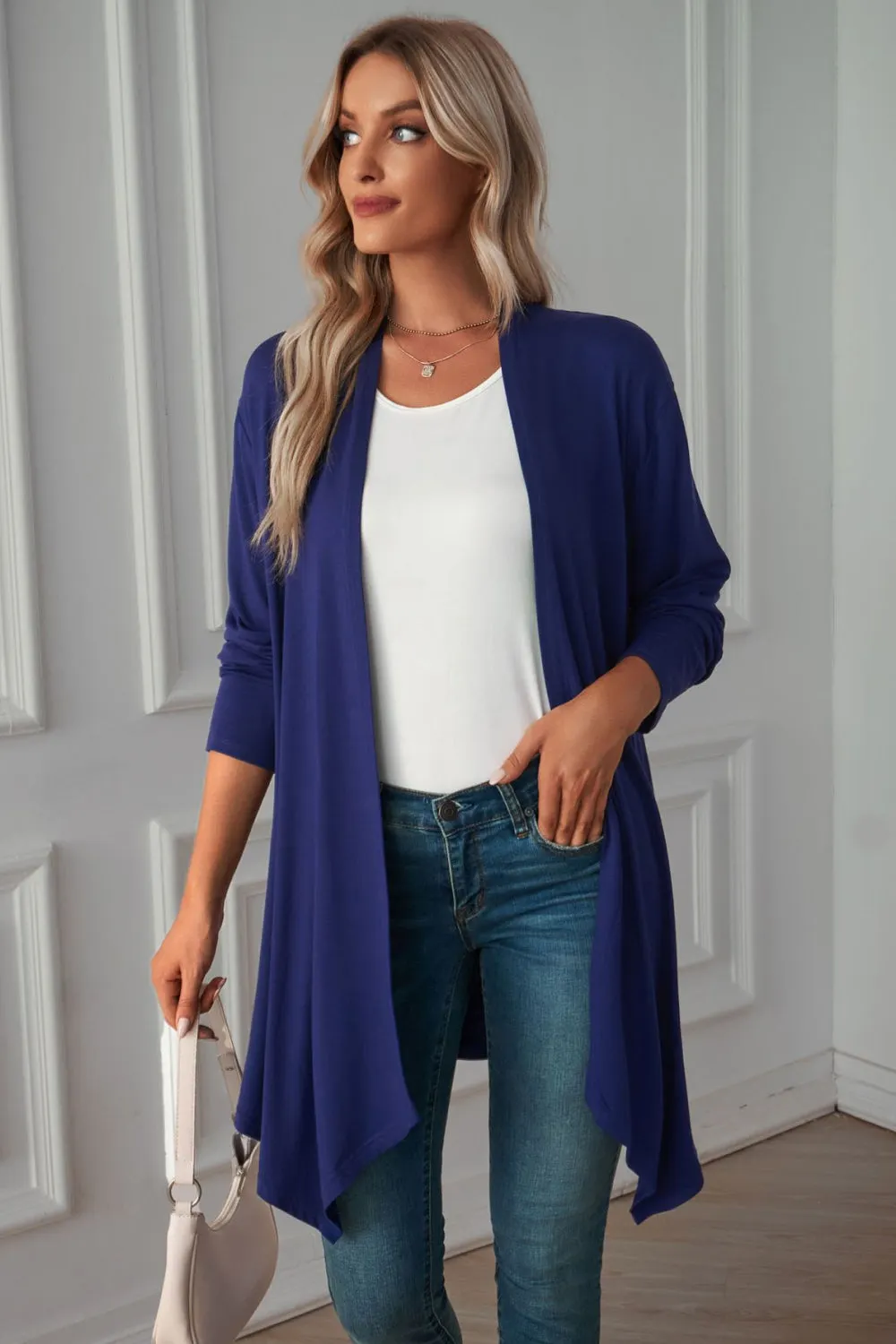 Maxct &Open Front Long Sleeve Cardigan