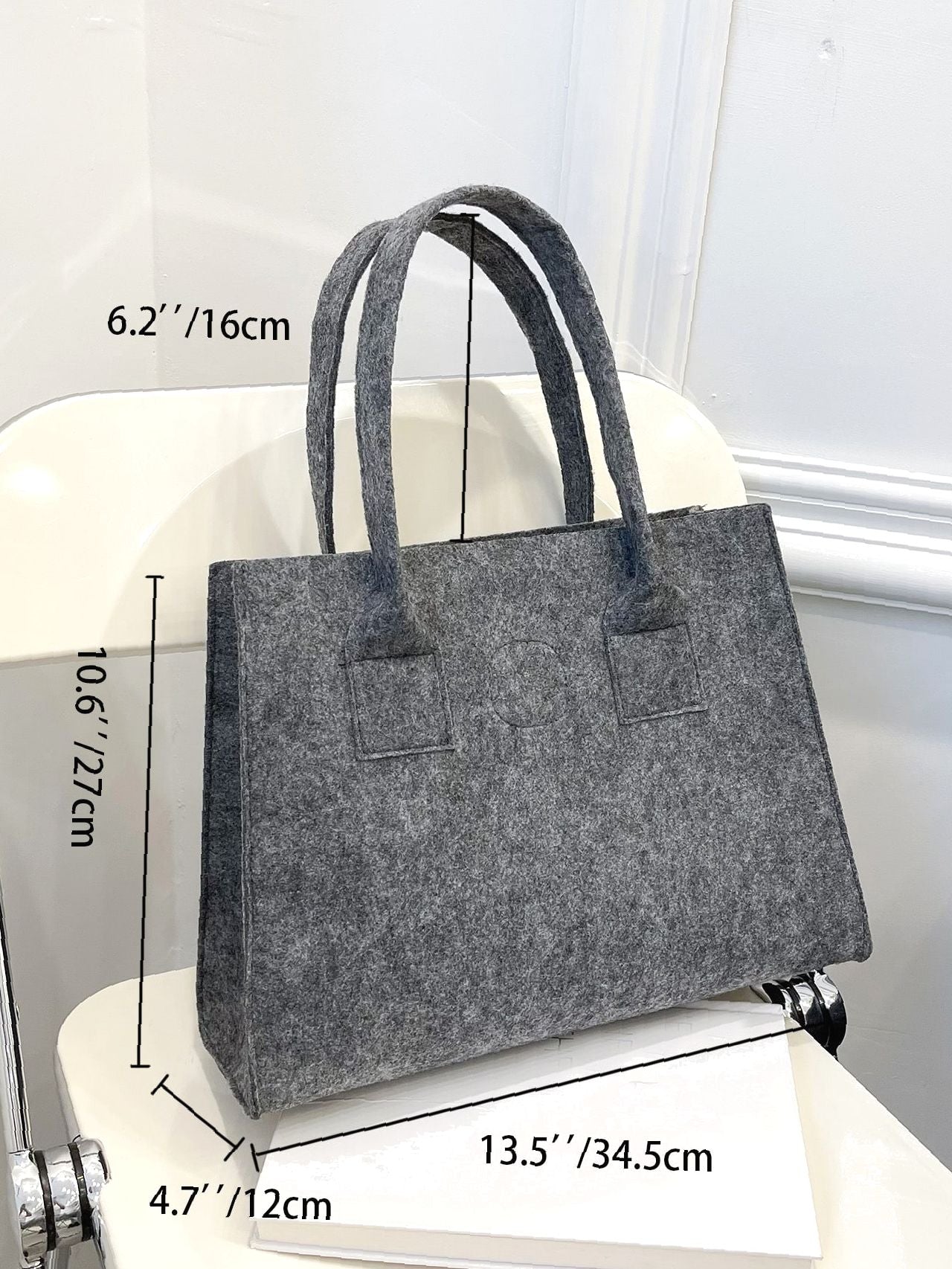 Maxct - Felt Vintage Design Top Handle Bag  - Women Tote Bags