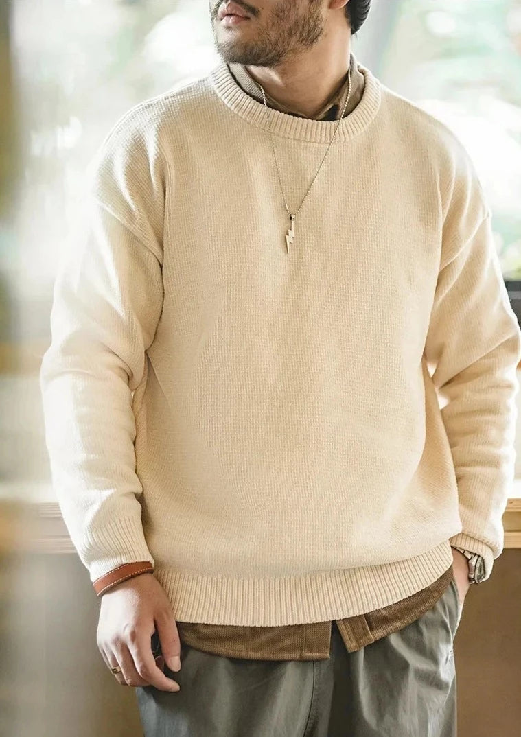 Maxct Chenille Style Crew Neck Sweater