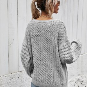 Maxct &V-Neck Dropped Shoulder Sweater