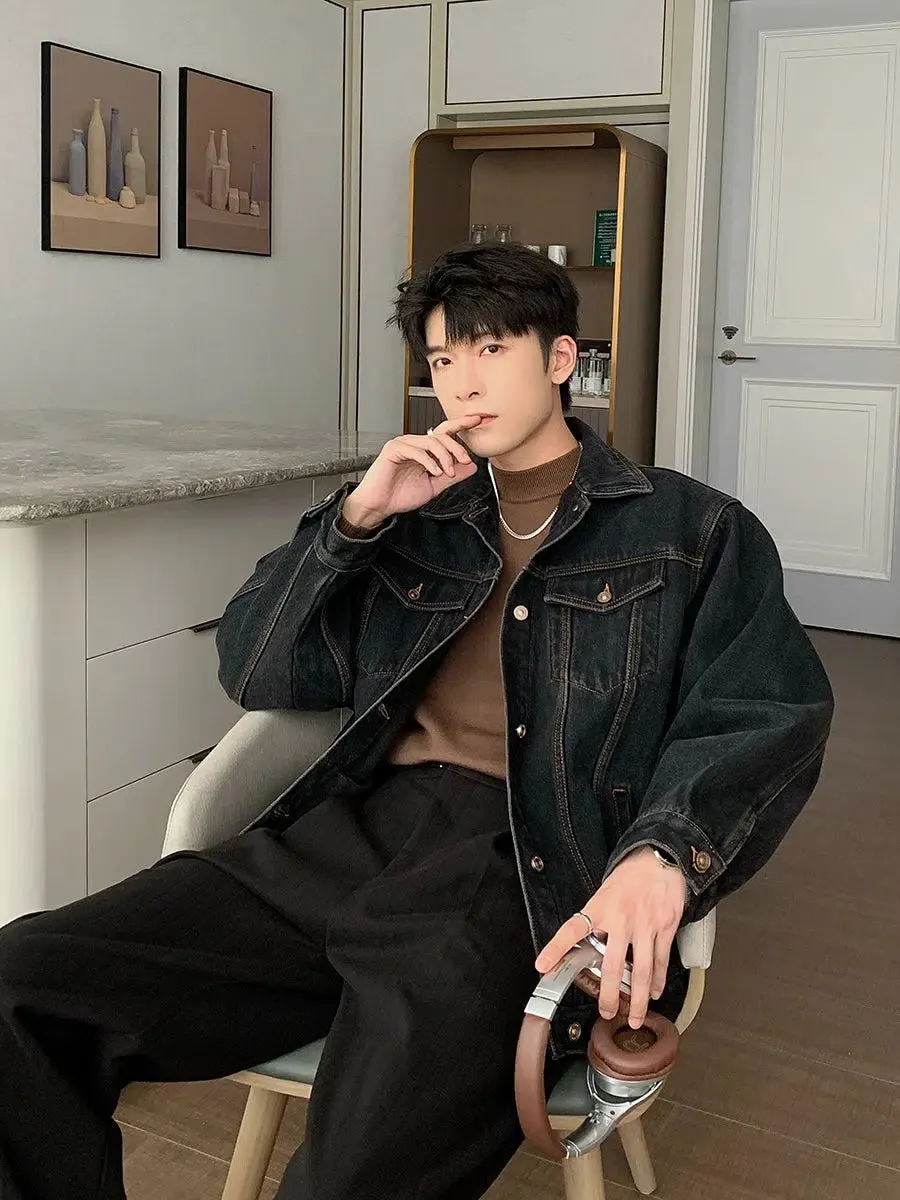 Maxct Dark Blue Fleece Denim Jacket