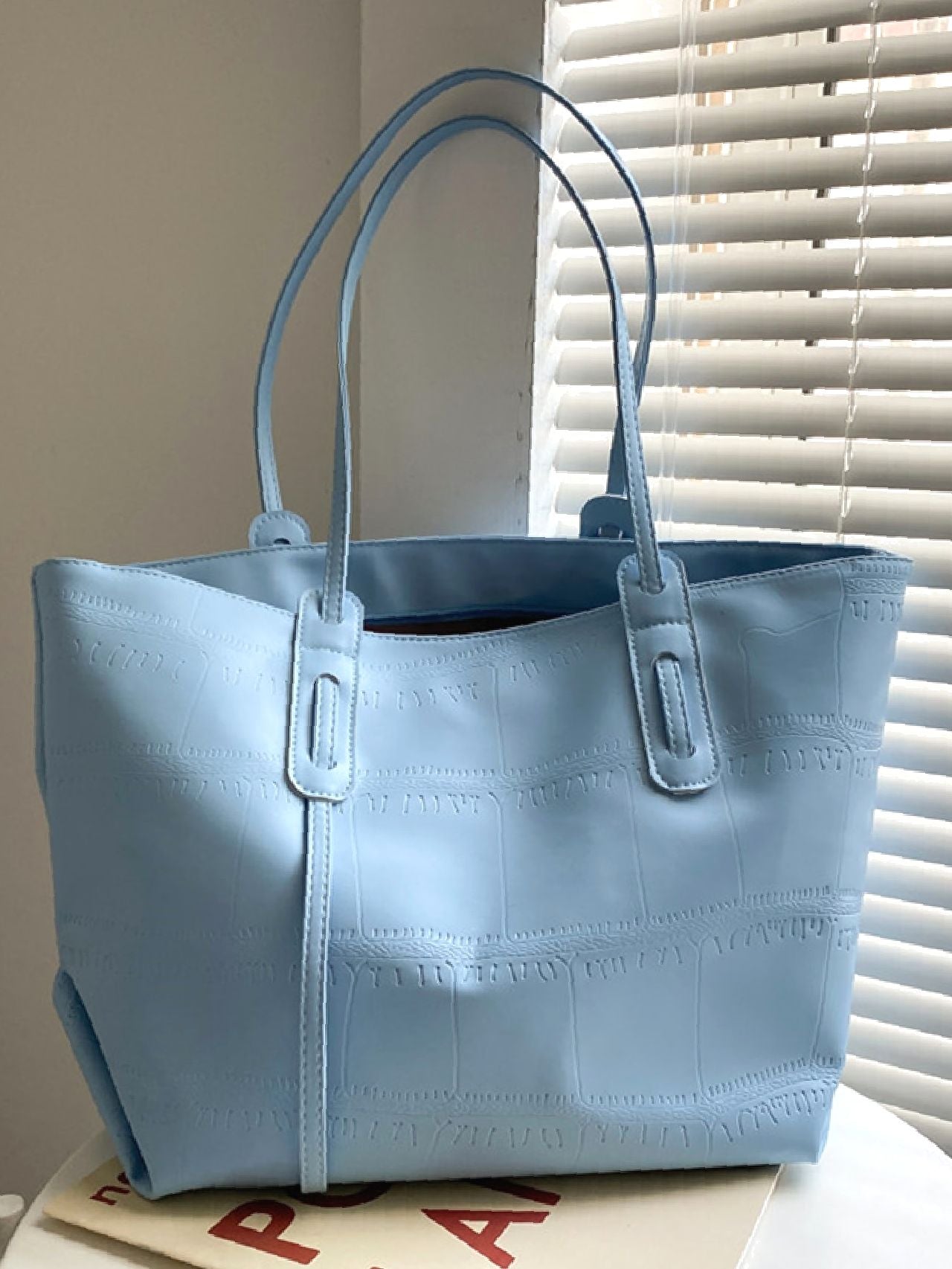 Maxct - Minimalist Textured Shoulder Tote Bag  - Women Tote Bags