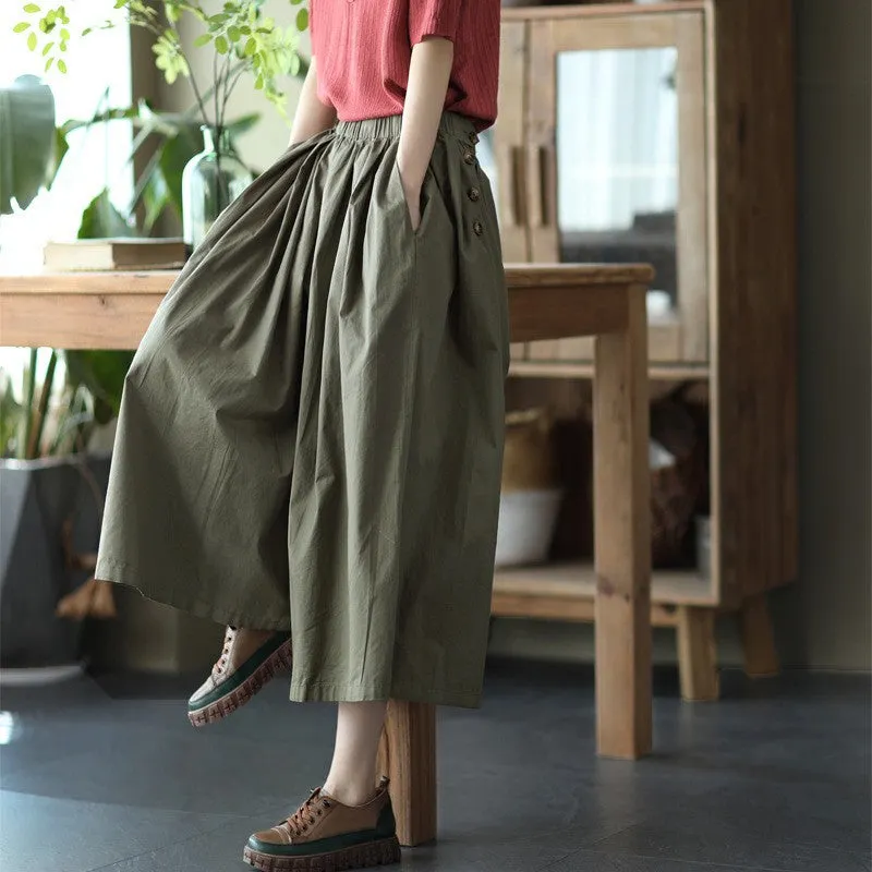 Maxct Women Autumn Retro Cotton Casual Pants