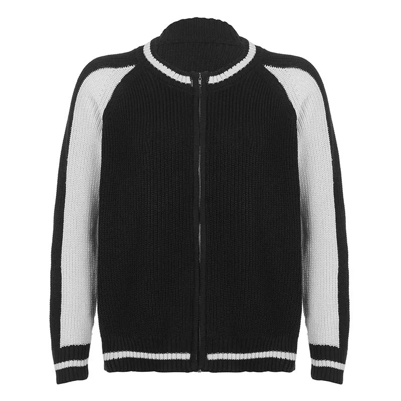 Maxct Vintage Contrast Zip Up Cardigan
