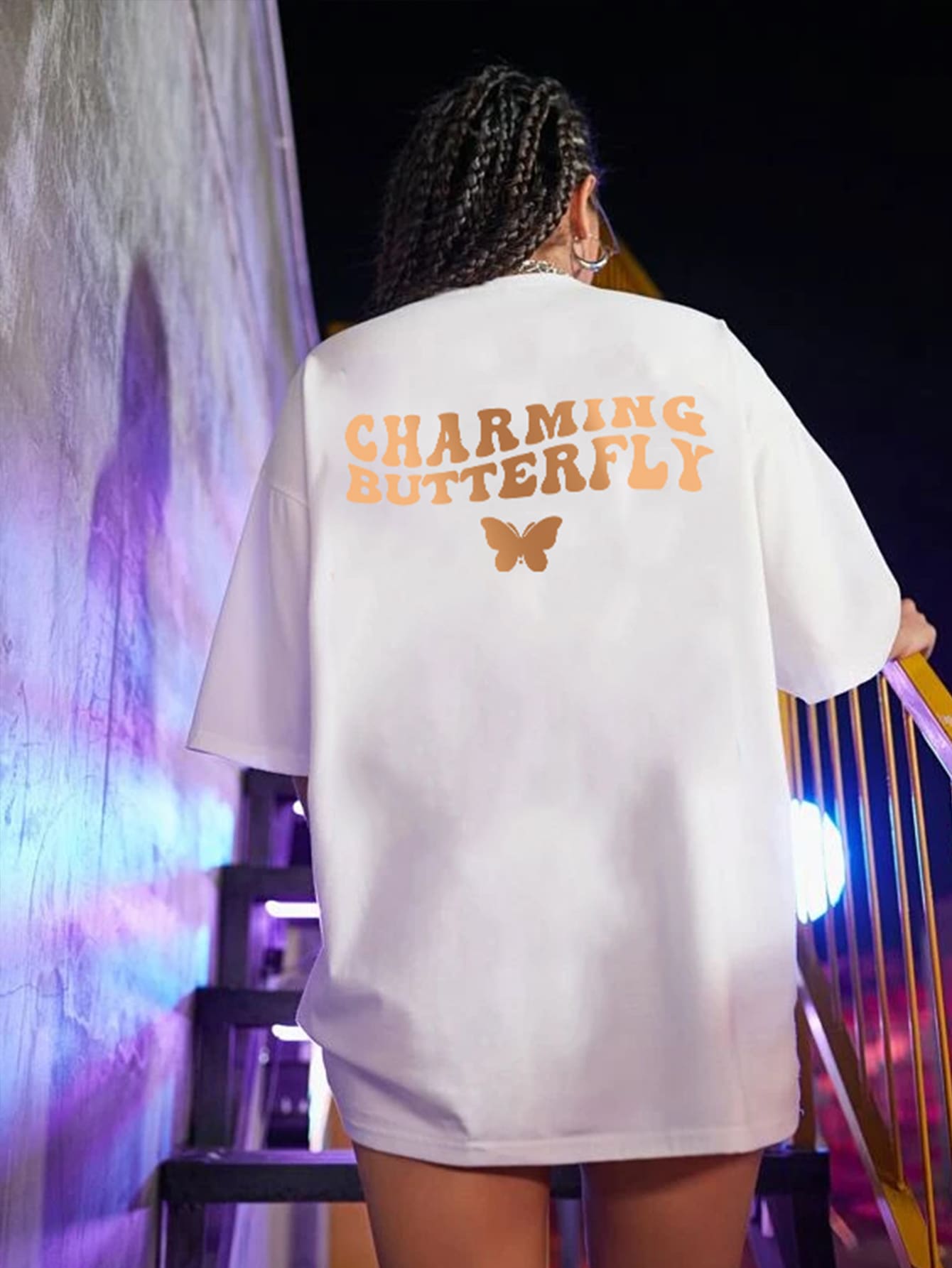 Butterfly White Letter Printed T-Shirts Women 100% Cotton Black Short Sleeve Fashion Hip Hop Streetwear Summer Breathable Tshirt