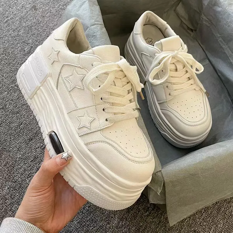 Thick Platform Shoes Stars Trainers: Chunky Platform Sneakers