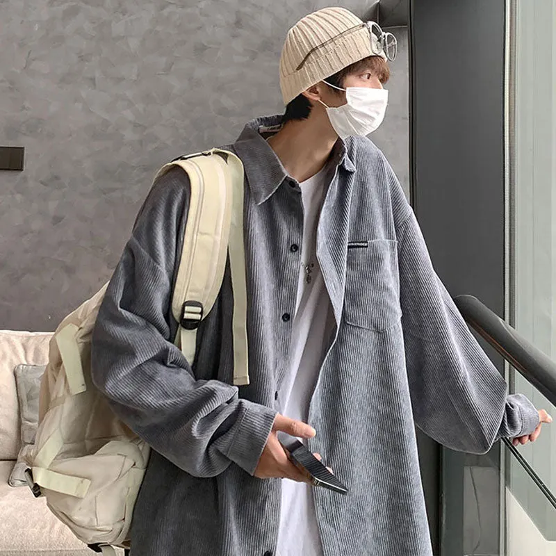 Corduroy Long-Sleeved Retro Shirt Maxct