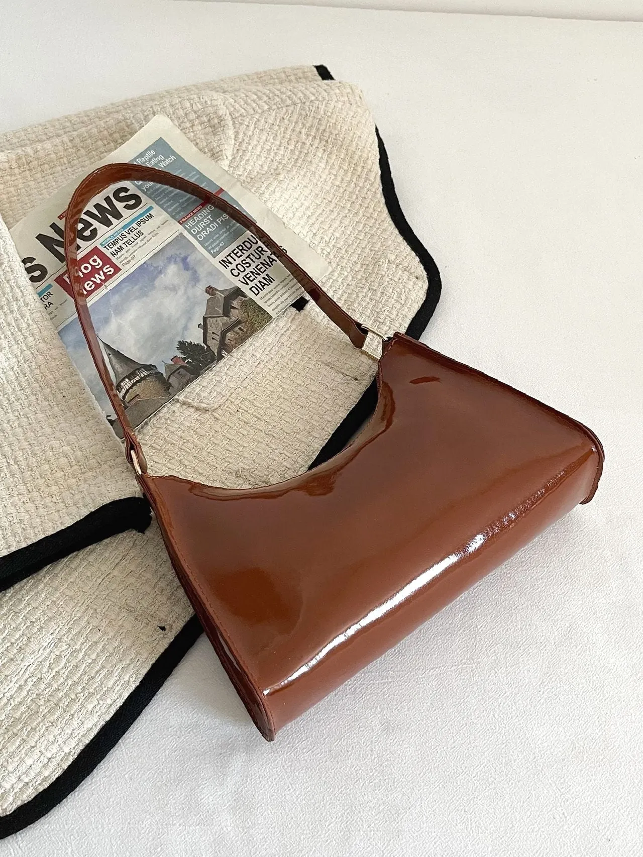 Bag For Love - Artificial Patent Leather Square Bag  - Women Maxct Bags