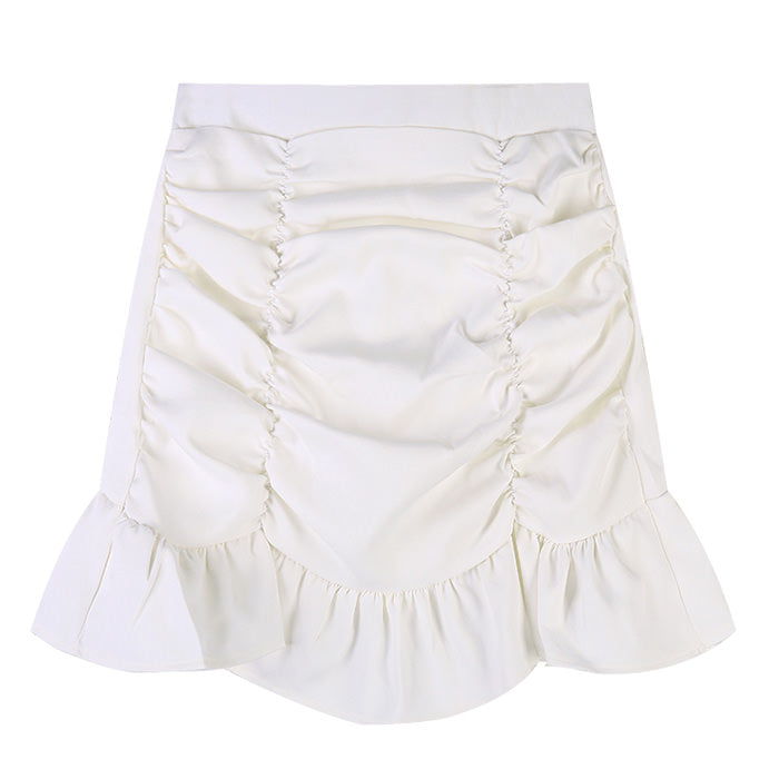 French Summer Ruched Mini Skirt Maxct