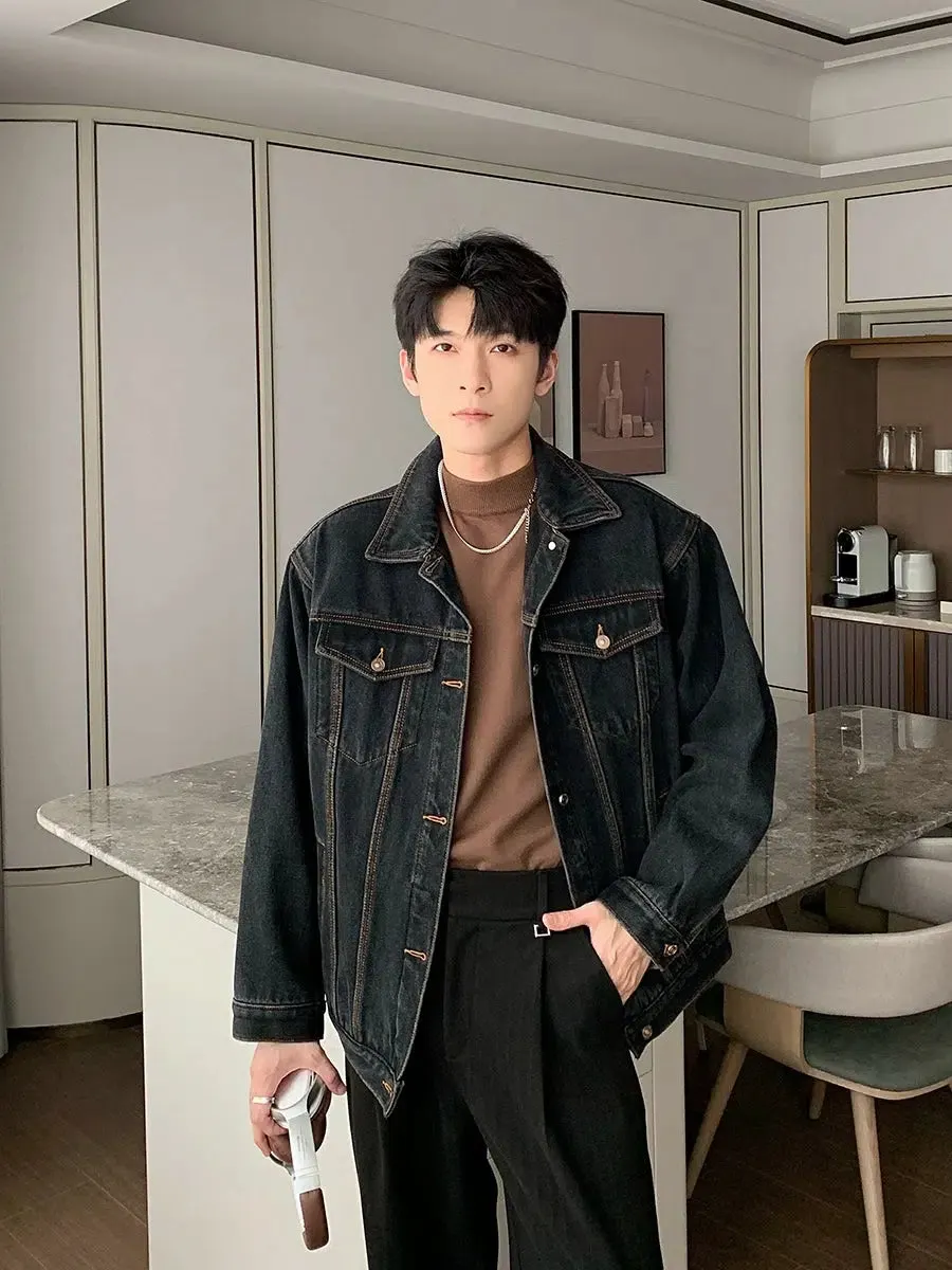 Maxct Dark Blue Fleece Denim Jacket