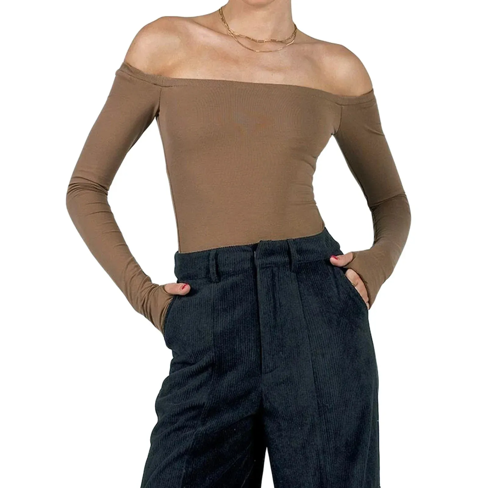 Maxct Autumn Spring Korean Off Shoulder T-shirt Chic Vintage Backless Slim Fit Crop Tops Women Fairy Coquette Tees Y2K Pretty Outfits