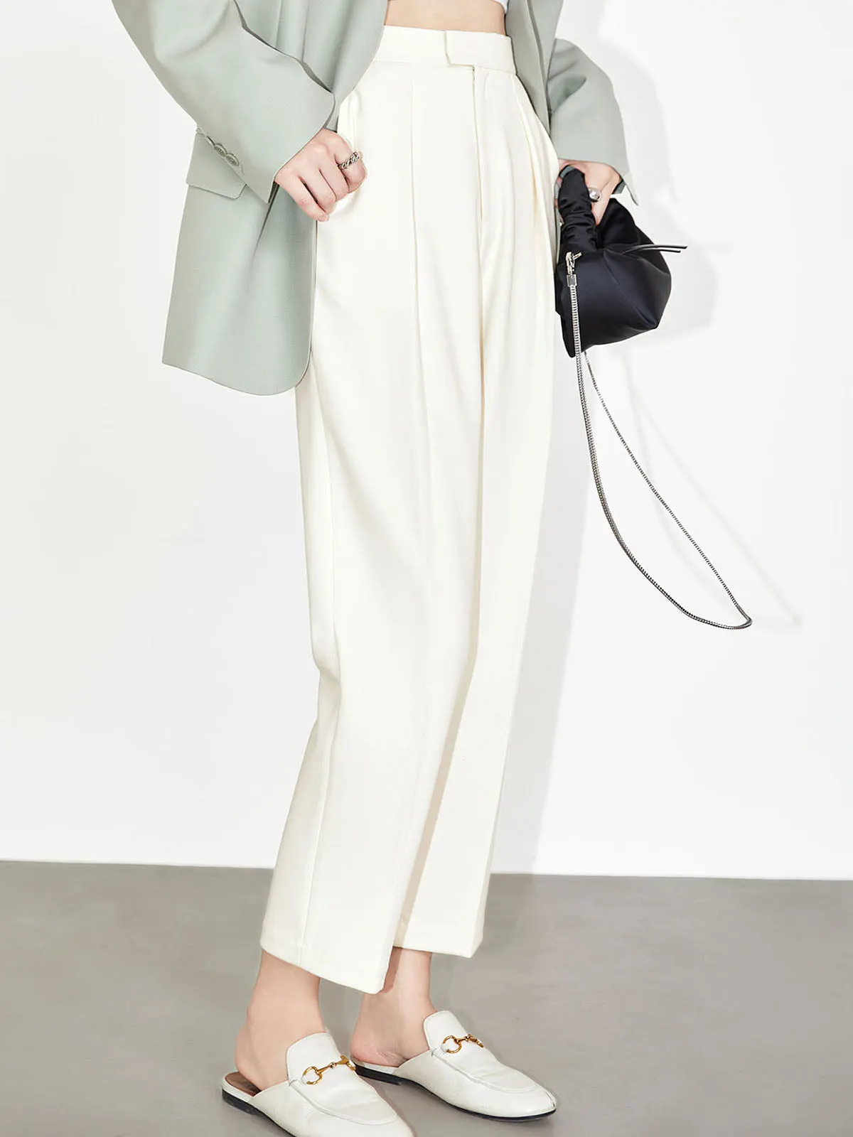 Maxct Effortless Pleated Cropped Pants