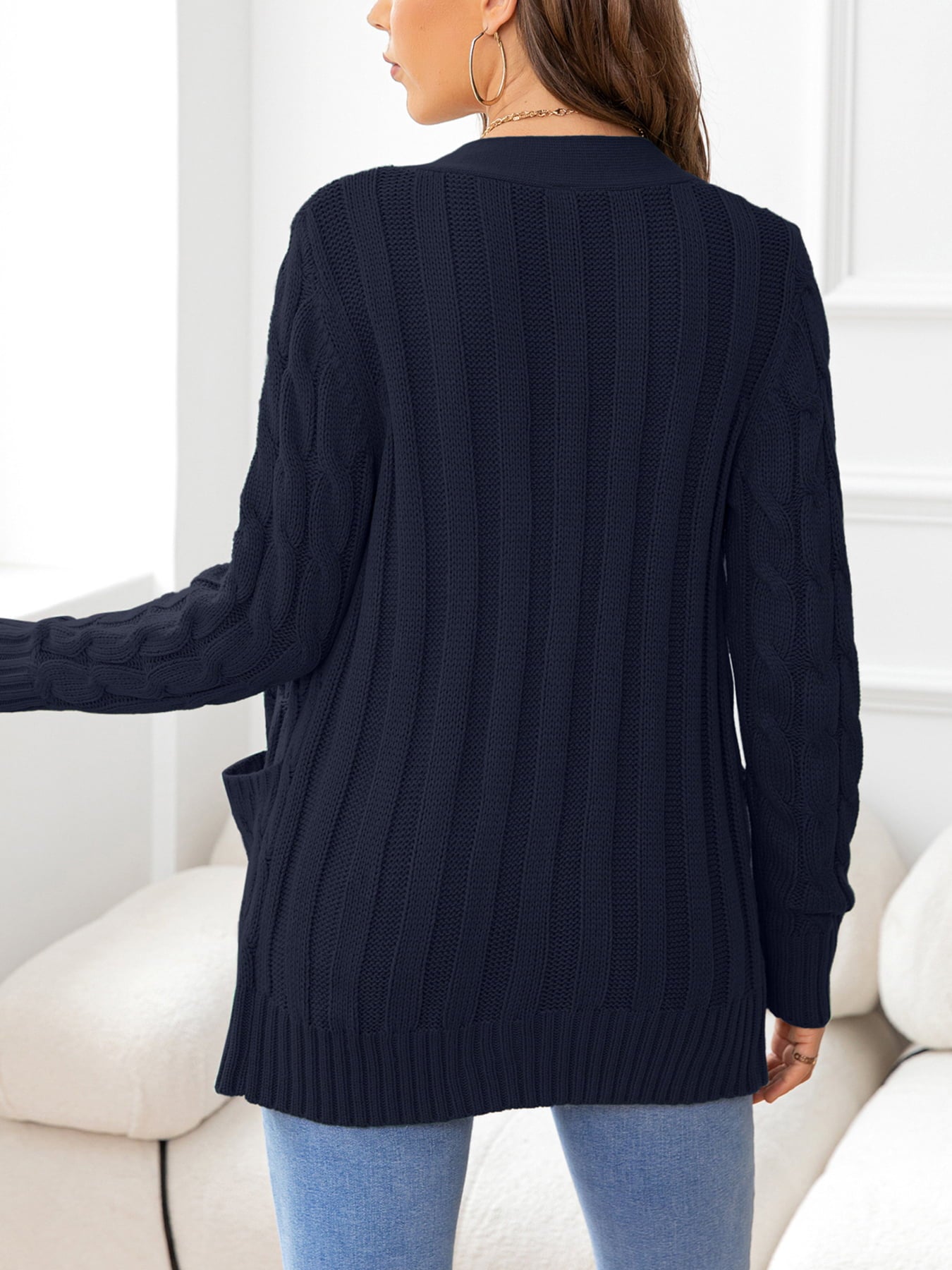 Maxct &Button Down Cable-Knit Cardigan