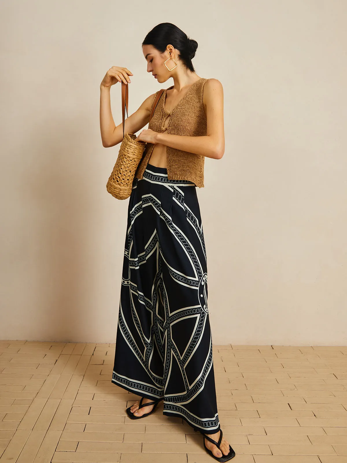 Maxct Print Wide Leg Pants
