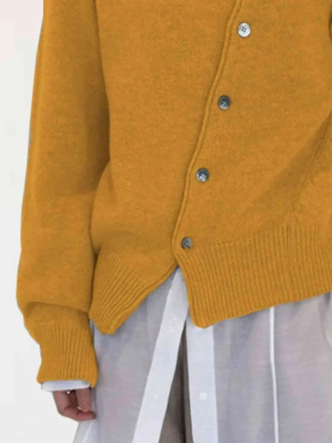 Maxct &Dropped Shoulder Buttoned Cardigan
