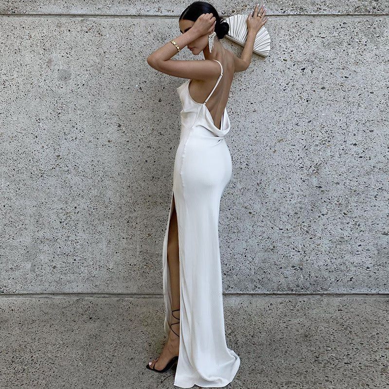 That Vogue Satin Slit Maxi Dress Maxct