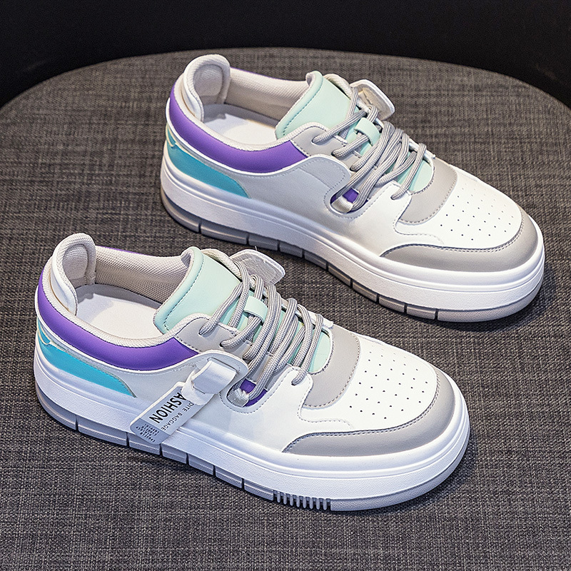 Women's  5cm Leather Wedge Sneakers - true deals club