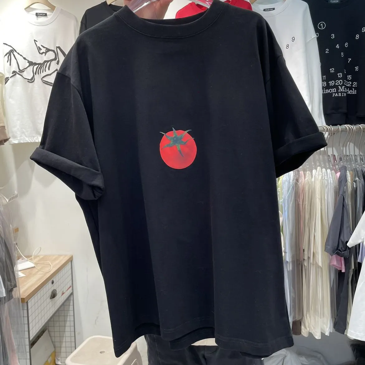 Maxct Summer Y2k Aesthetic Loose Tees Kawaii Cute Tomato Print T-shirts Short Sleeve O Neck Fashion All Match Tops Women