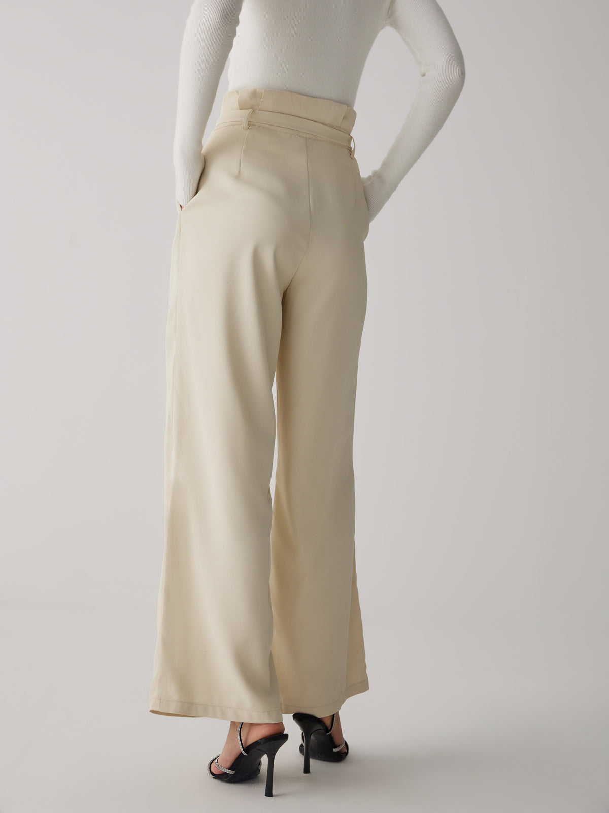 Maxct Wide-Leg Long Pants With Belt