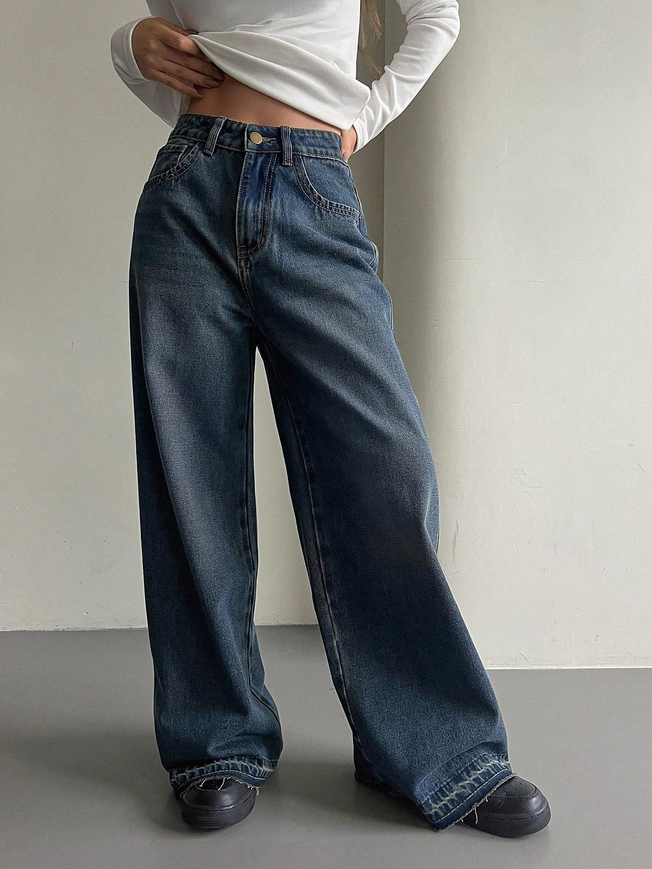 Maxct Ladies' Fashionable Wide Leg Denim Pants