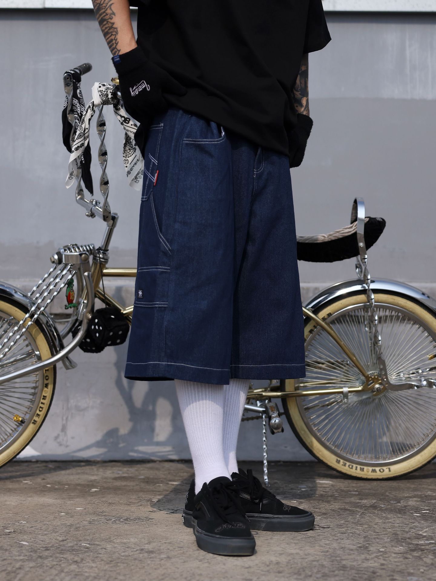 Oversized Jorts Summer Jeans Shorts Men's Wide Leg Baggy Y2K Denim Shorts
