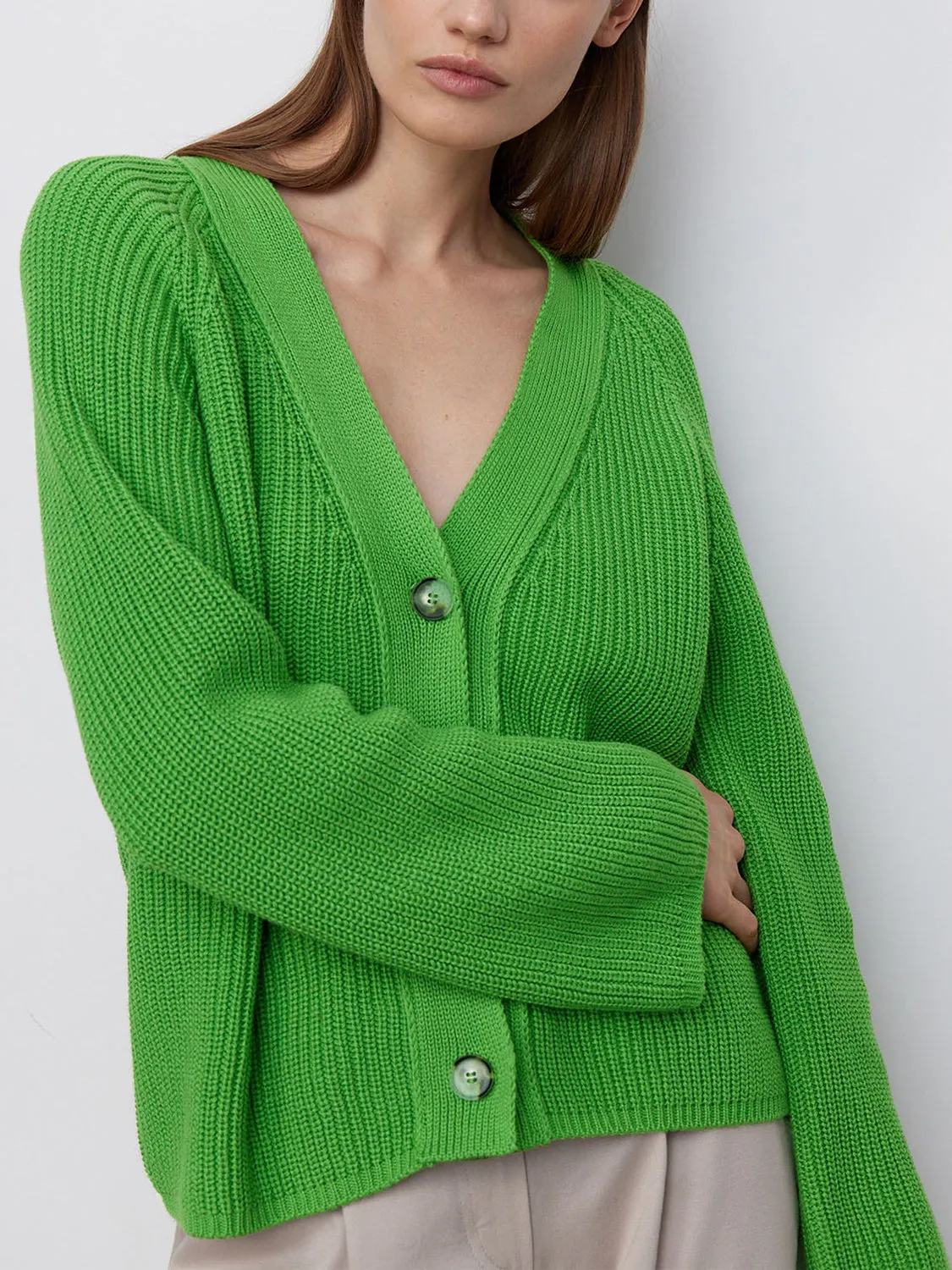 Maxct &Raglan Sleeve Button Down Cardigan