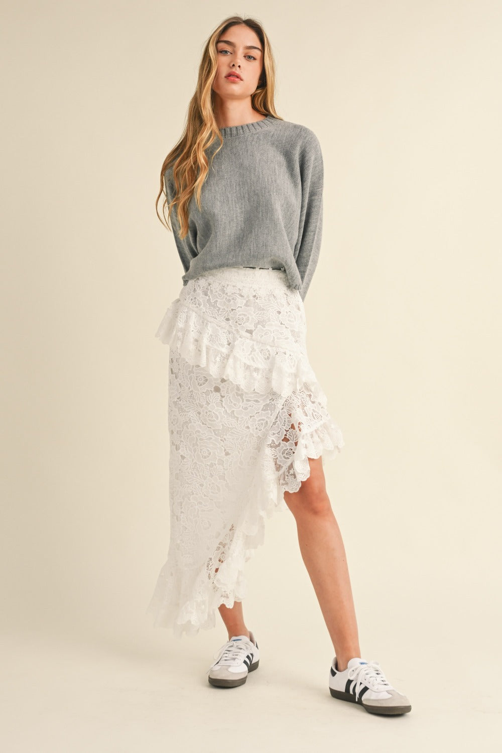Maxct &Mable Round Neck Dolman Sleeve Cropped Sweater