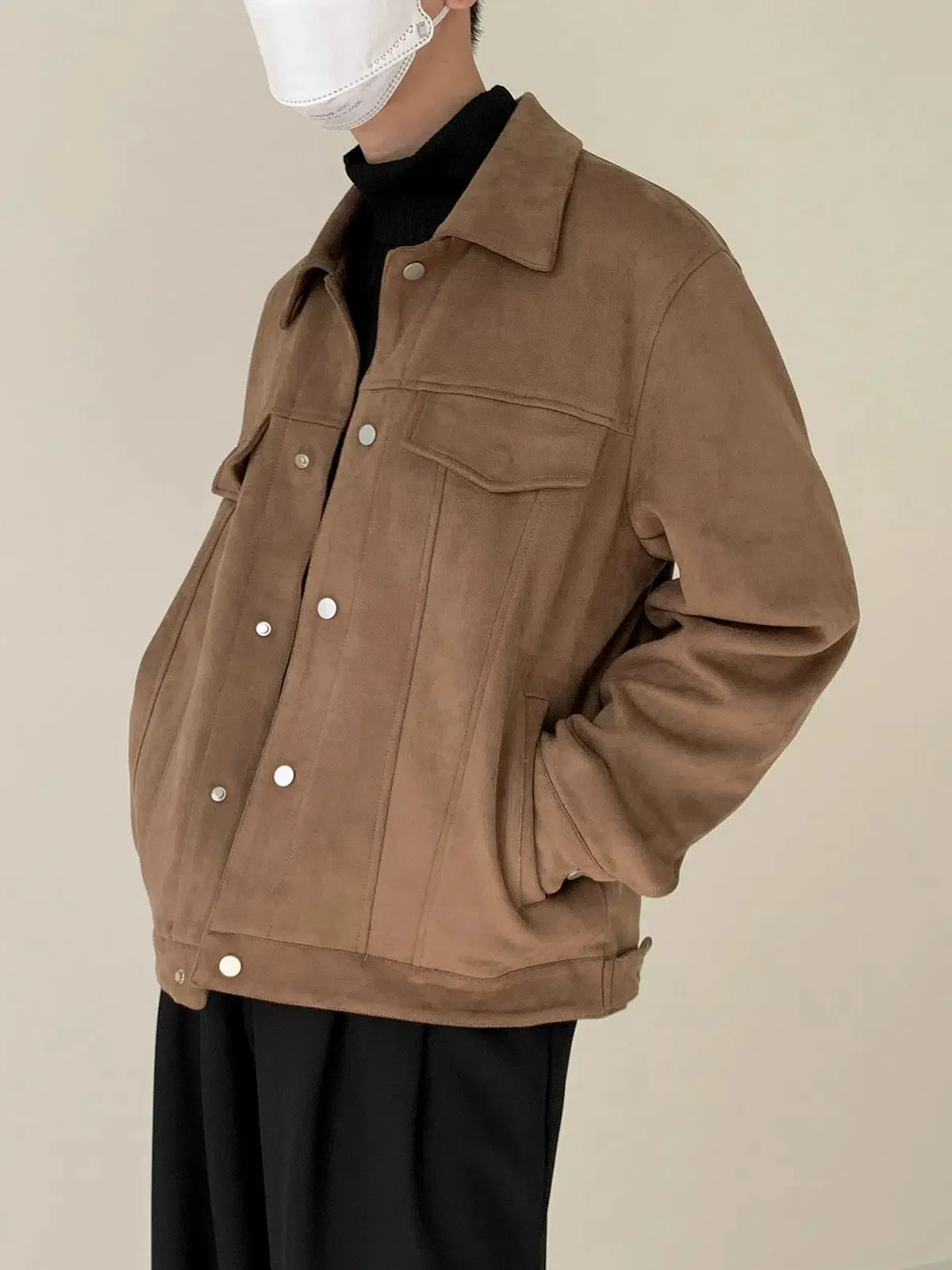 Maxct Side Seam Pocket Suede Jacket