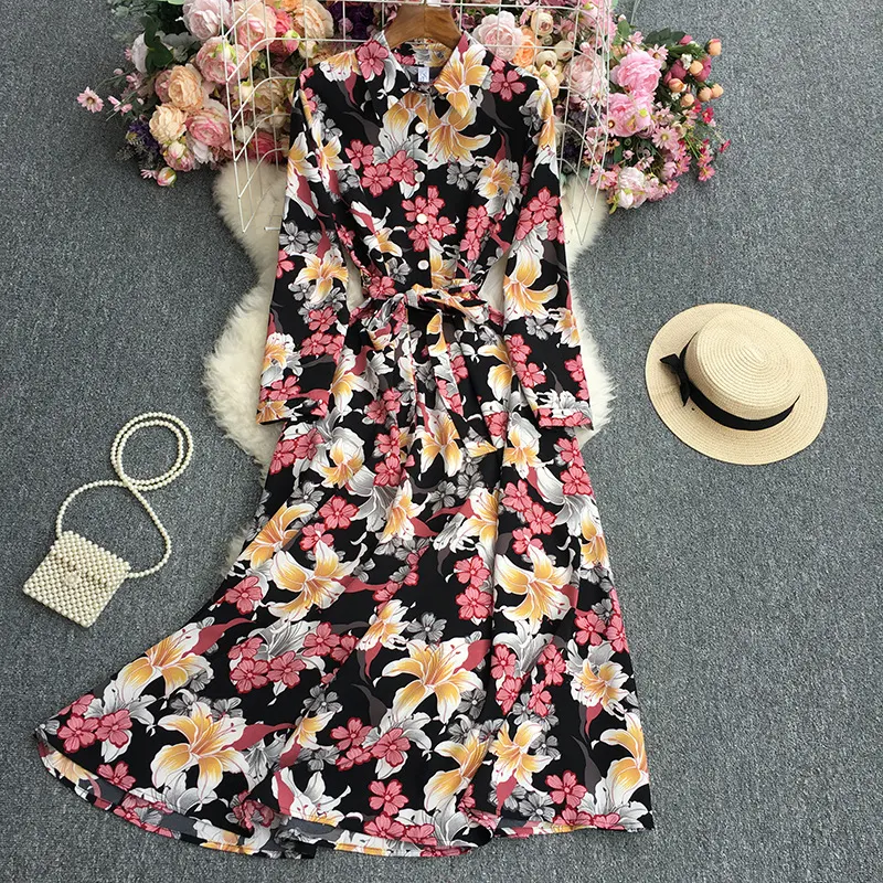 Maxct Maxct Long-Sleeved Dress With Large Flowers